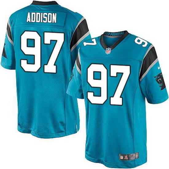 Nike Panthers #97 Mario Addison Blue Team Color Mens Stitched NFL Elite Jersey